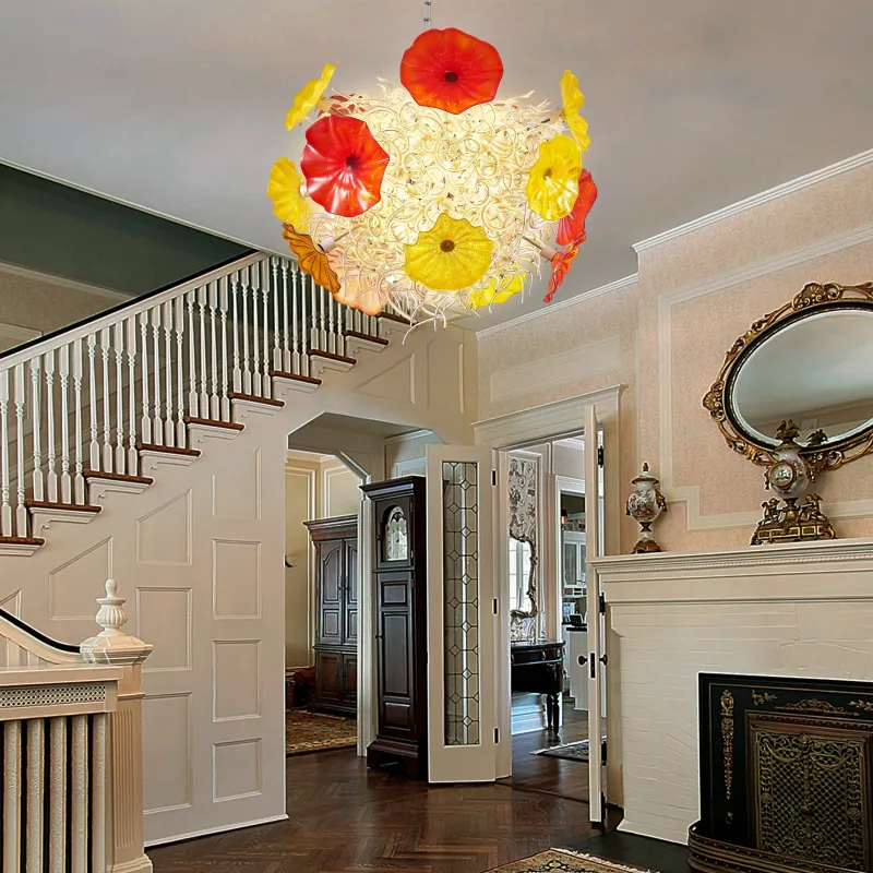 Murano Glass Light Pendant Flowers Style 
