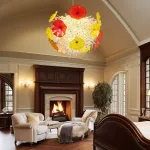 Murano Glass Light Pendant Flowers Style 
