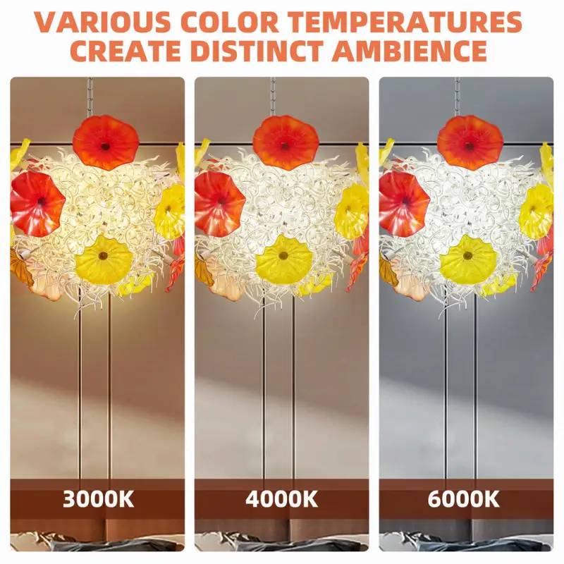 Murano Glass Light Pendant Flowers Style 