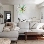 Sputnik Pendant Light Chihuly Style Chandeliers (Green Gray And White) 