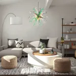 Sputnik Pendant Light Chihuly Style Chandeliers (Green Gray And White) 