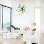 Sputnik Pendant Light Chihuly Style Chandeliers (Green Gray And White) 
