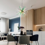 Sputnik Pendant Light Chihuly Style Chandeliers (Green Gray And White) 