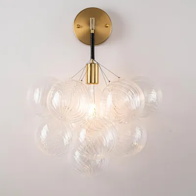 Globe Sconce Black And Gold Finish 01