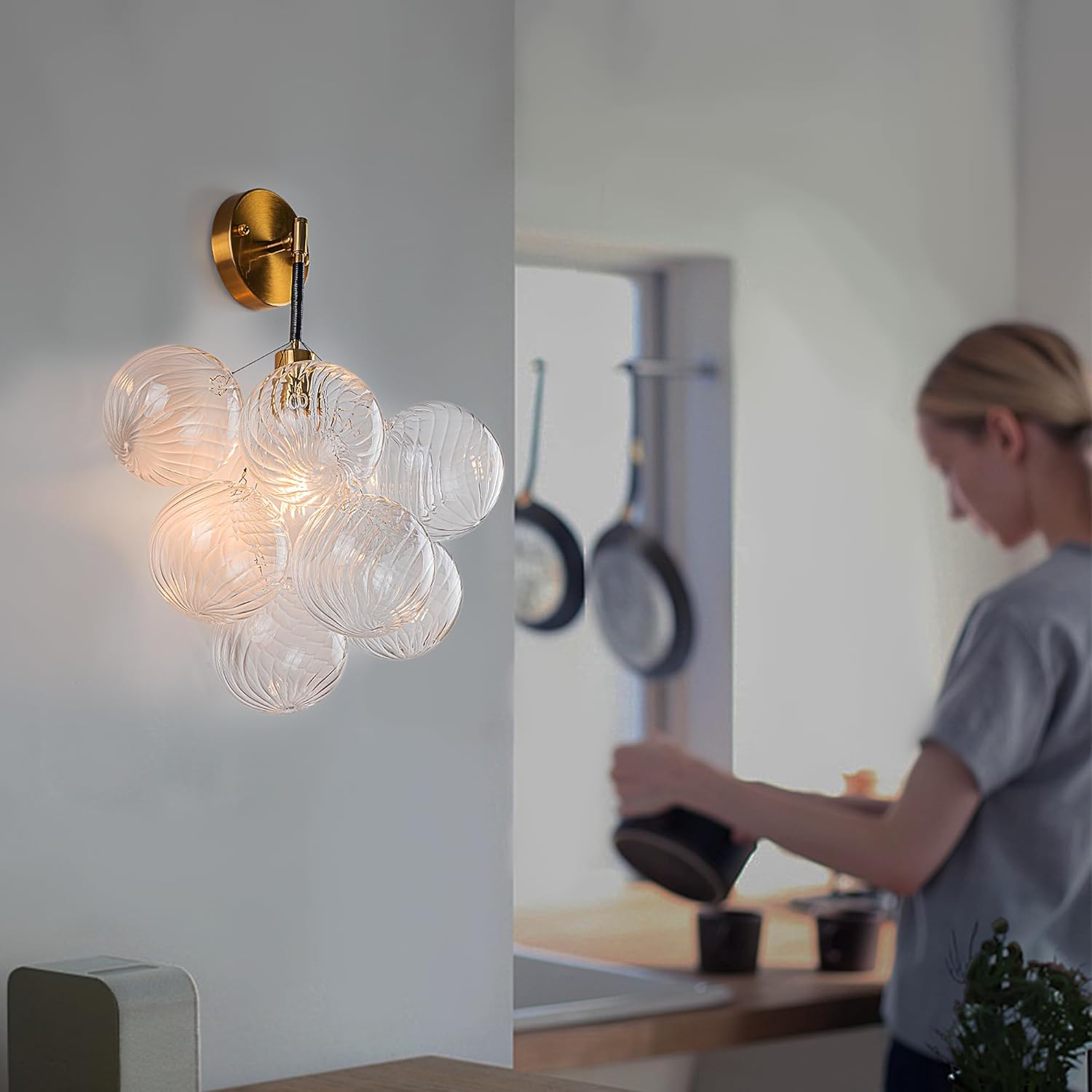 Globe Sconce Black And Gold Finish