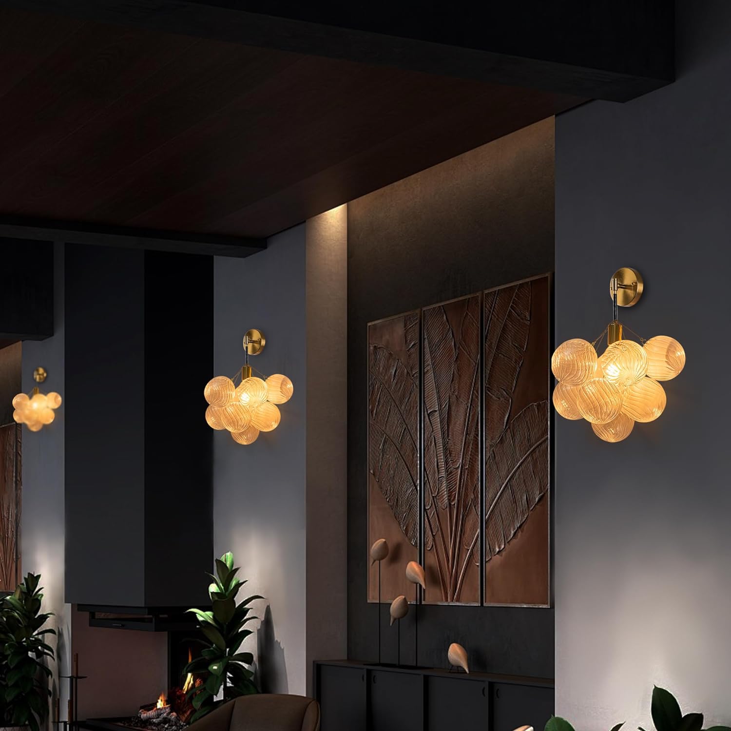 Globe Sconce Black And Gold Finish