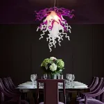 Chihuly Glass Chandelier Hand Blown Glass Chandelier (Purple And White)