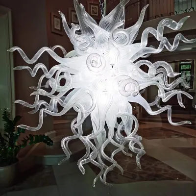 Chihuly Style Chandelier Hand Blown Glass Chandelier (Clear) 01