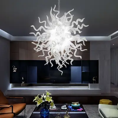 Chihuly Style Chandelier Hand Blown Glass Chandelier (Clear) 02