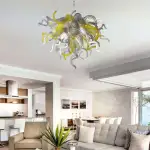 Chihuly Style Chandelier Murano Glass (Yellow Clear Gray And White)