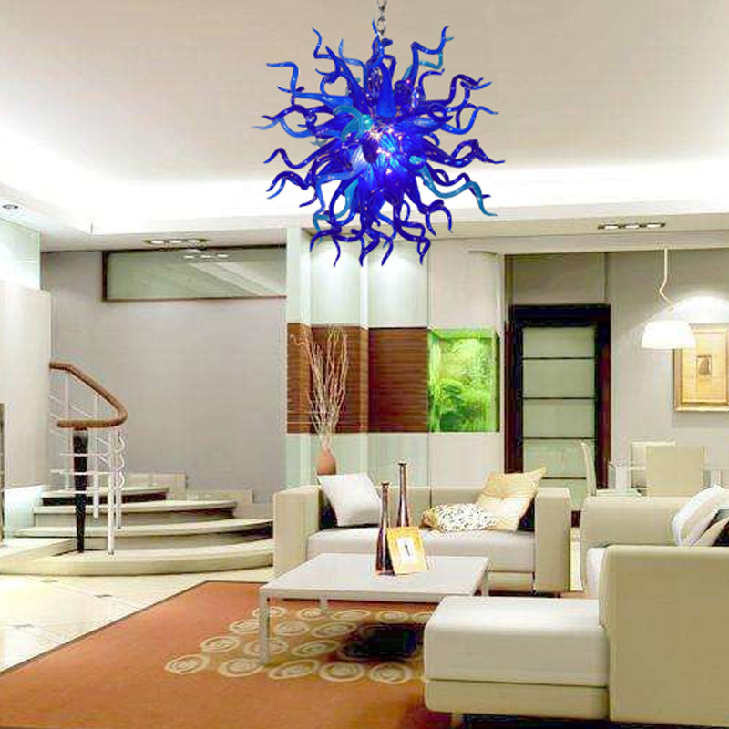 Chihuly Style Chandelier Murano Glass Light Pendant (Blue)