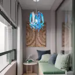 Murano Glass Light Pendant Small Decorative Lamp （Blue And White）