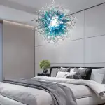Chihuly Style Chandeliers Hand Blown Glass Chandelier  (Light Blue And Clear)