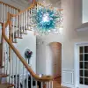 Chihuly Style Chandeliers Hand Blown Glass Chandelier  (Light Blue And Clear)