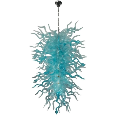 Large Modern Chandeliers For High Ceilings Chihuly Style Chandelier (Light Blue) 01