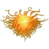 Hand Blown Glass Chandelier Chihuly Style Chandelier For Sale (Orange)