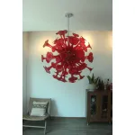 Sputnik Pendant Light Flowers Style (Red)