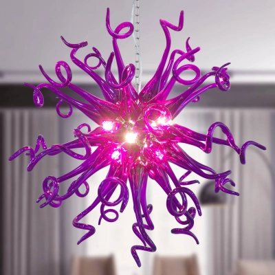 Sputnik Pendant Light Chihuly Style Chandeliers (Purple Color) 01