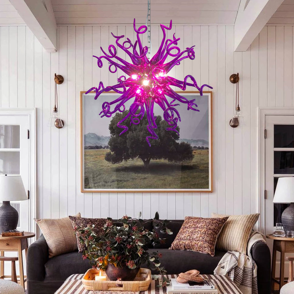 Sputnik Pendant Light Chihuly Style Chandeliers (Purple Color)