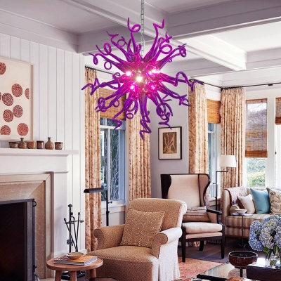 Sputnik Pendant Light Chihuly Style Chandeliers (Purple Color) 02