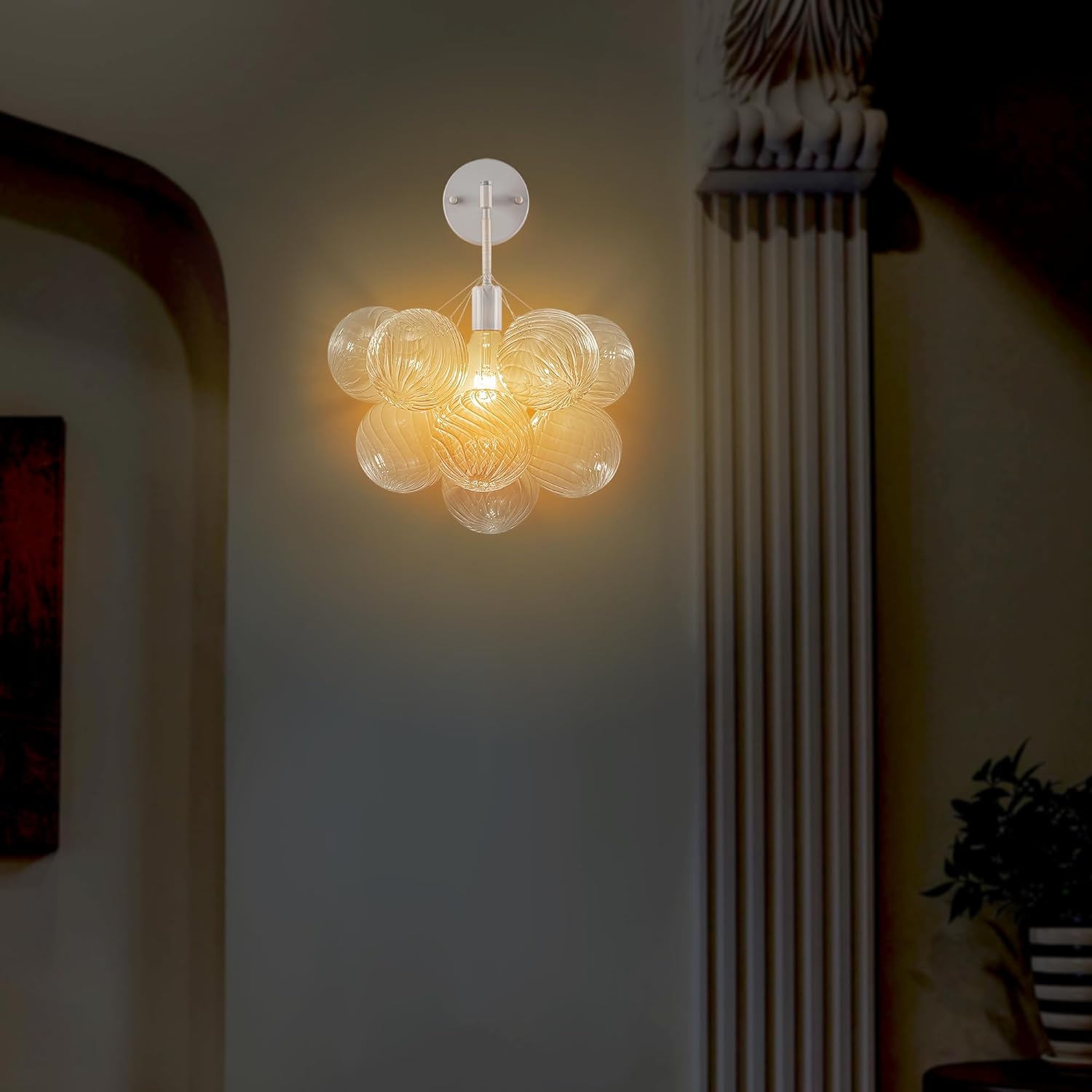 Globe Sconce White Finish