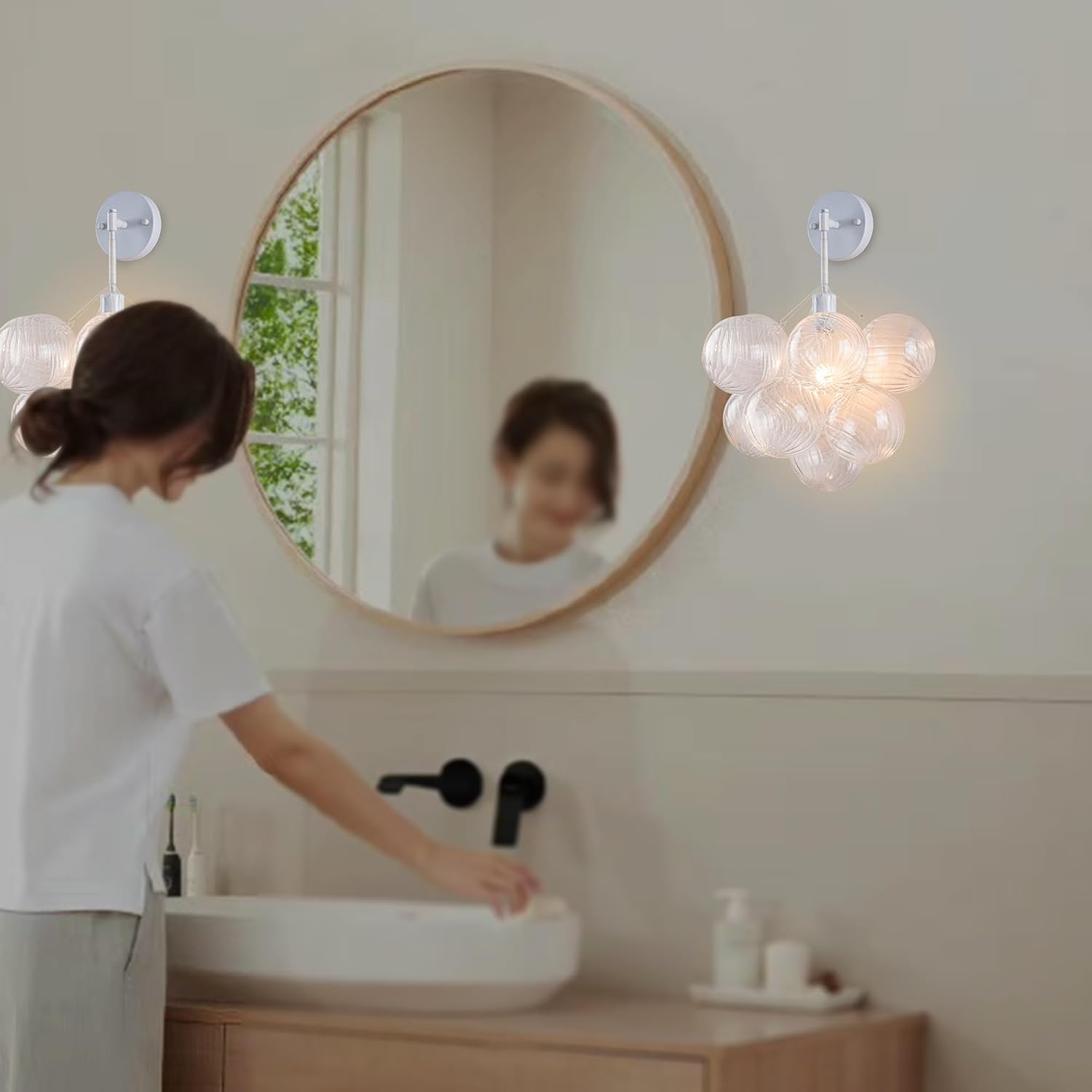 Globe Sconce White Finish