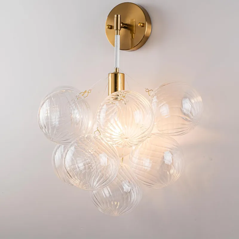 Globe Sconce White And Gold Finish