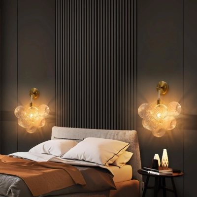 Globe Sconce White And Gold Finish 02