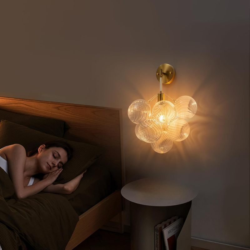Globe Sconce White And Gold Finish