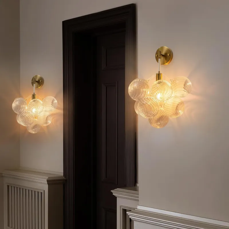 Globe Sconce White And Gold Finish