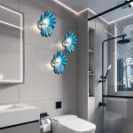 Blue Murano Sconces Glass Wall Plates Light Fixture Dia 12"