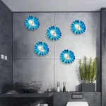 Blue Murano Sconces Glass Wall Plates Light Fixture Dia 12"