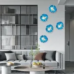 Blue Murano Sconces Glass Wall Plates Light Fixture Dia 12"