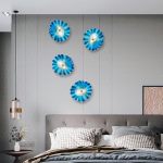 Blue Murano Sconces Glass Wall Plates Light Fixture Dia 12"