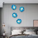 Blue Murano Sconces Glass Wall Plates Light Fixture Dia 12"
