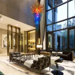 Long Chandelier For Staircase Chihuly Style Chandelier (Multi Colors)