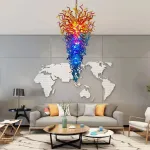 Long Chandelier For Staircase Chihuly Style Chandelier (Multi Colors)