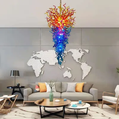 Long Chandelier For Staircase Chihuly Style Chandelier (Multi Colors) 02