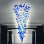 Large Chandeliers For High Ceilings Chihuly Style Chandelier (Blue And White）