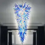 Large Chandeliers For High Ceilings Chihuly Style Chandelier (Blue And White）