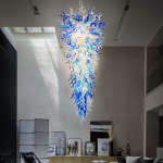 Large Chandeliers For High Ceilings Chihuly Style Chandelier (Blue And White）