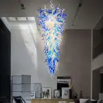 Large Chandeliers For High Ceilings Chihuly Style Chandelier (Blue And White）