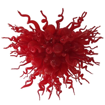 Chihuly Style Chandelier Hand Blown Glass Chandelier (Dark Red)  01