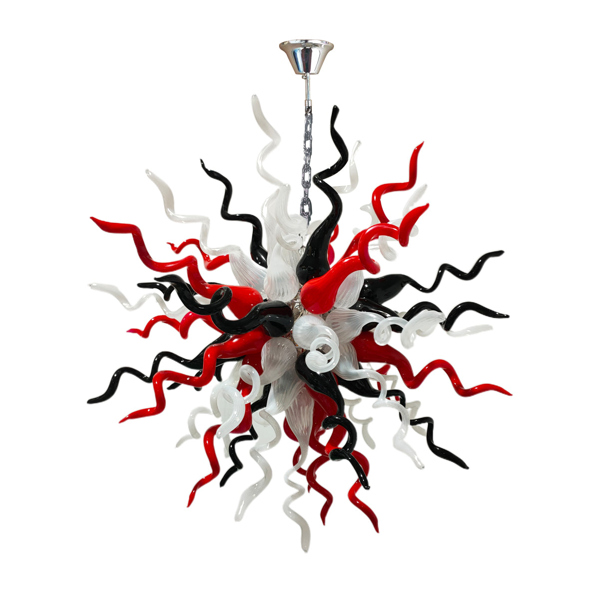 Chihuly Glass Chandelier Murano Modern Chandelier  (Red White Black)