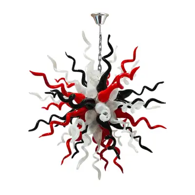 Chihuly Glass Chandelier Murano Modern Chandelier  (Red White Black) 02