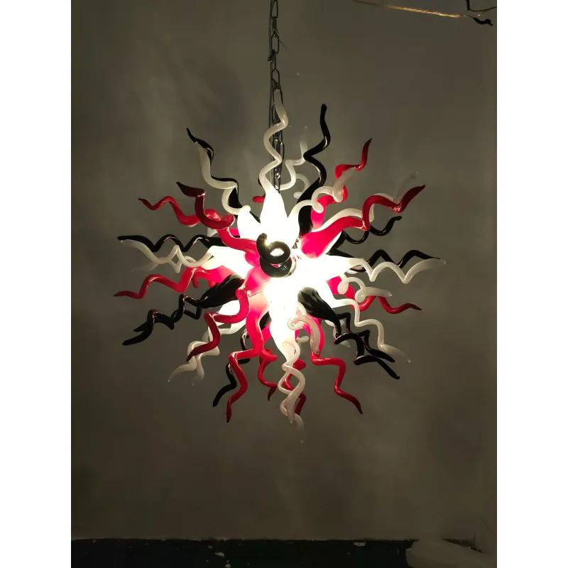 Chihuly Glass Chandelier Murano Modern Chandelier  (Red White Black)