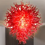 Large Chandelier Chihuly Style Chandelier (Red)