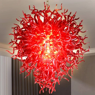 Large Chandelier Chihuly Style Chandelier (Red) 01