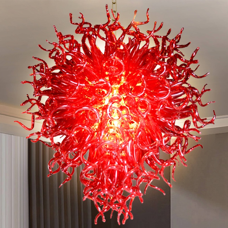 Large Chandelier Chihuly Style Chandelier (Red)