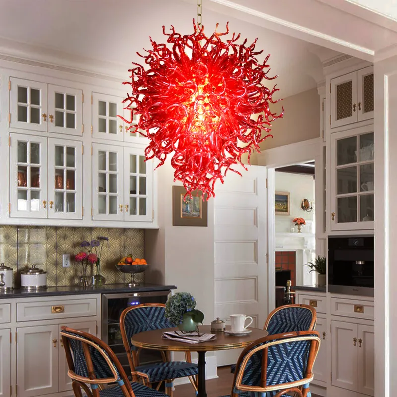 Large Chandelier Chihuly Style Chandelier (Red)